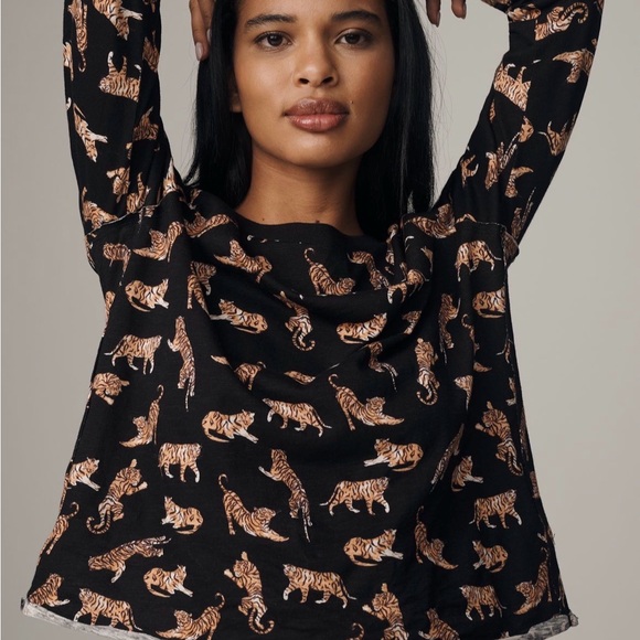 Maeve Tops - Maeve Caitlin Boxy Tee Tiger Print Women's Top